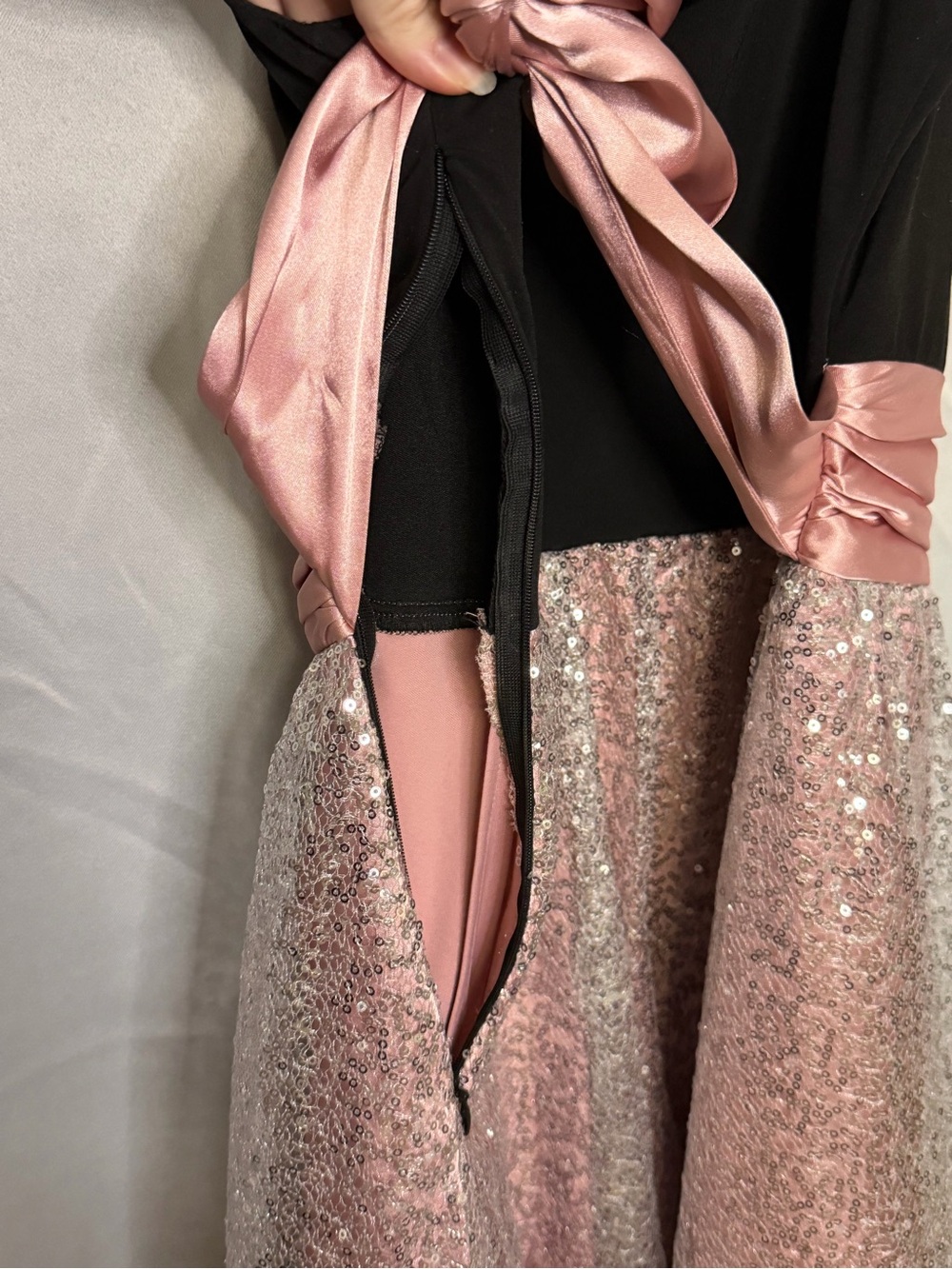 City Triangles Sequin Dress w/ satin sash - Picture 7 of 10